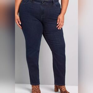 Lane Bryant Dark Indigo Straight Leg Jeans EUC